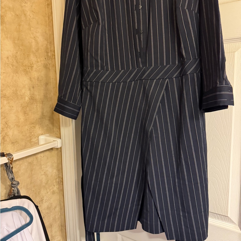 Navy Pinstripe Dress